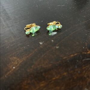 Elegant Gold and Green Earrings